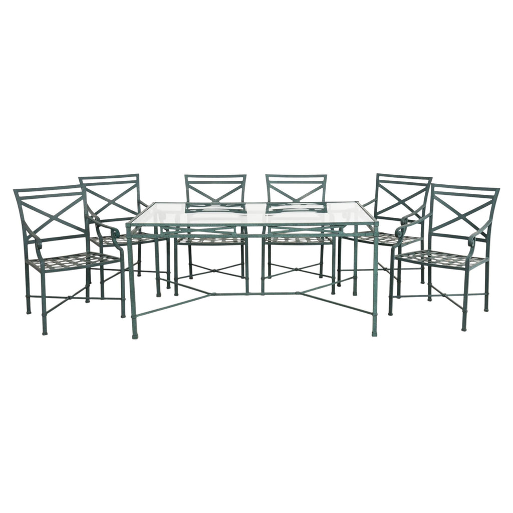 Brown Jordan Venetian Garden Dining Set Green Verdigris Finish