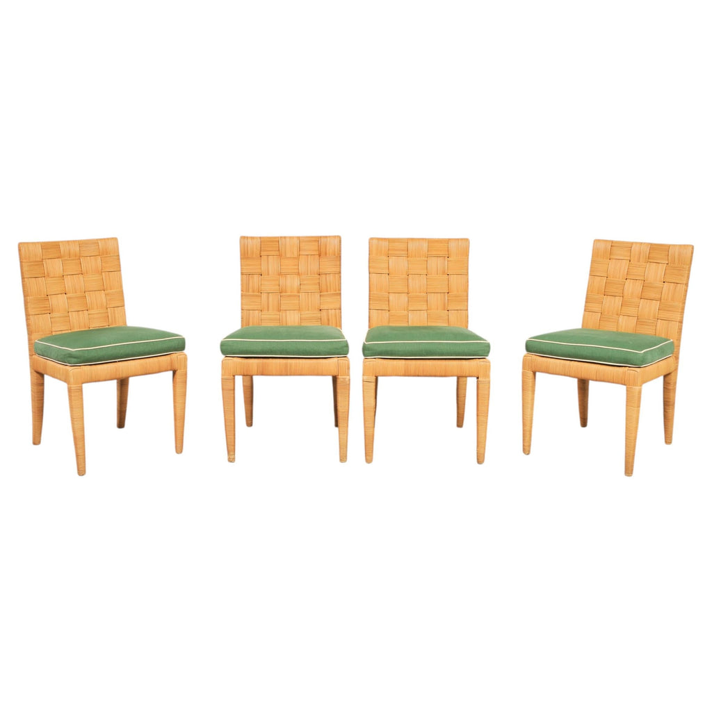 Set of Four John Hutton Bielecky Block Island Cane Dining Chairs