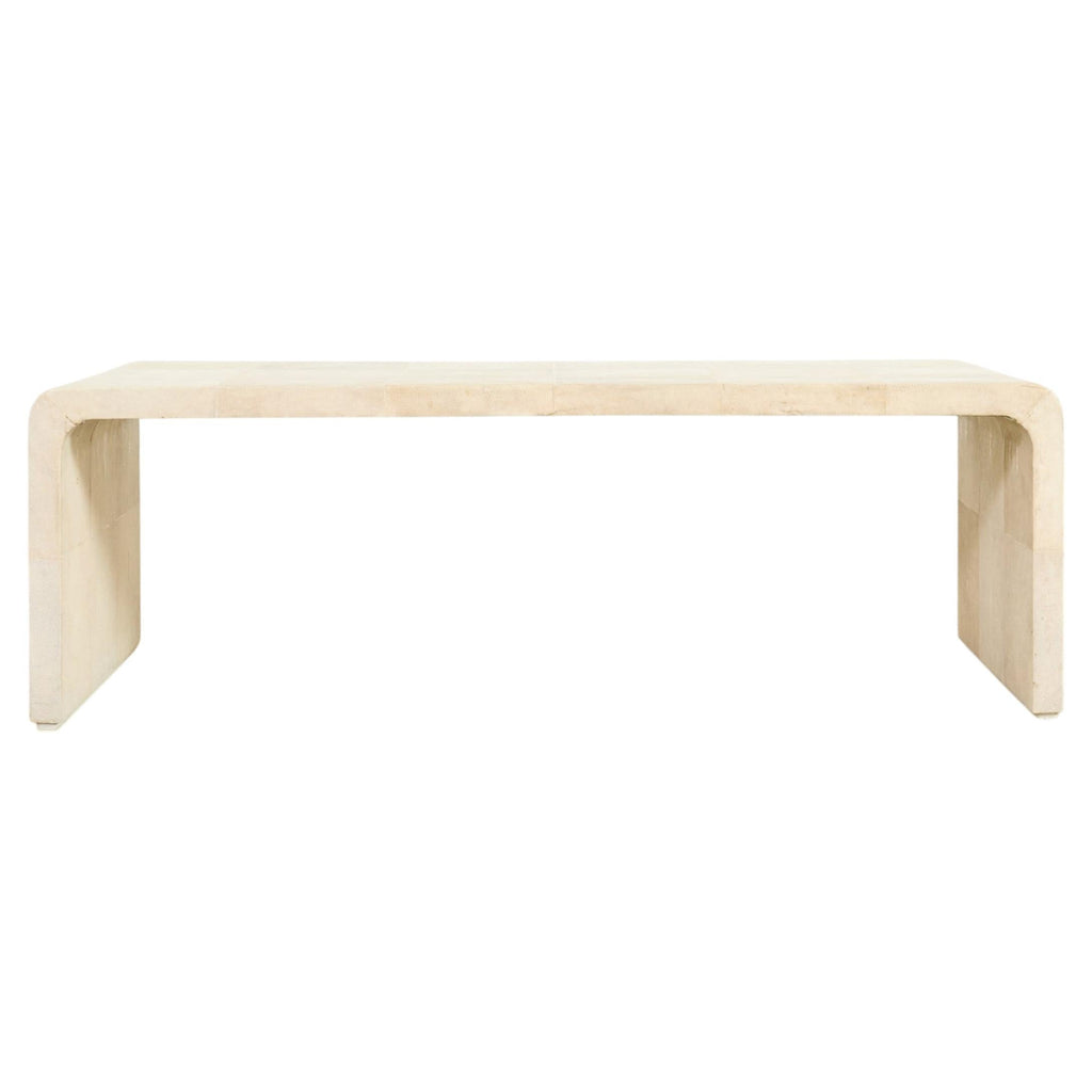 Karl Springer Style Natural Shagreen Waterfall Cocktail Table