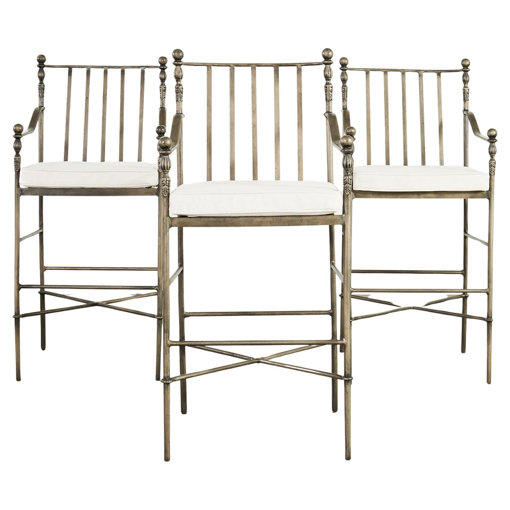 Set of Three Michael Taylor Designs Montecito Garden Barstools