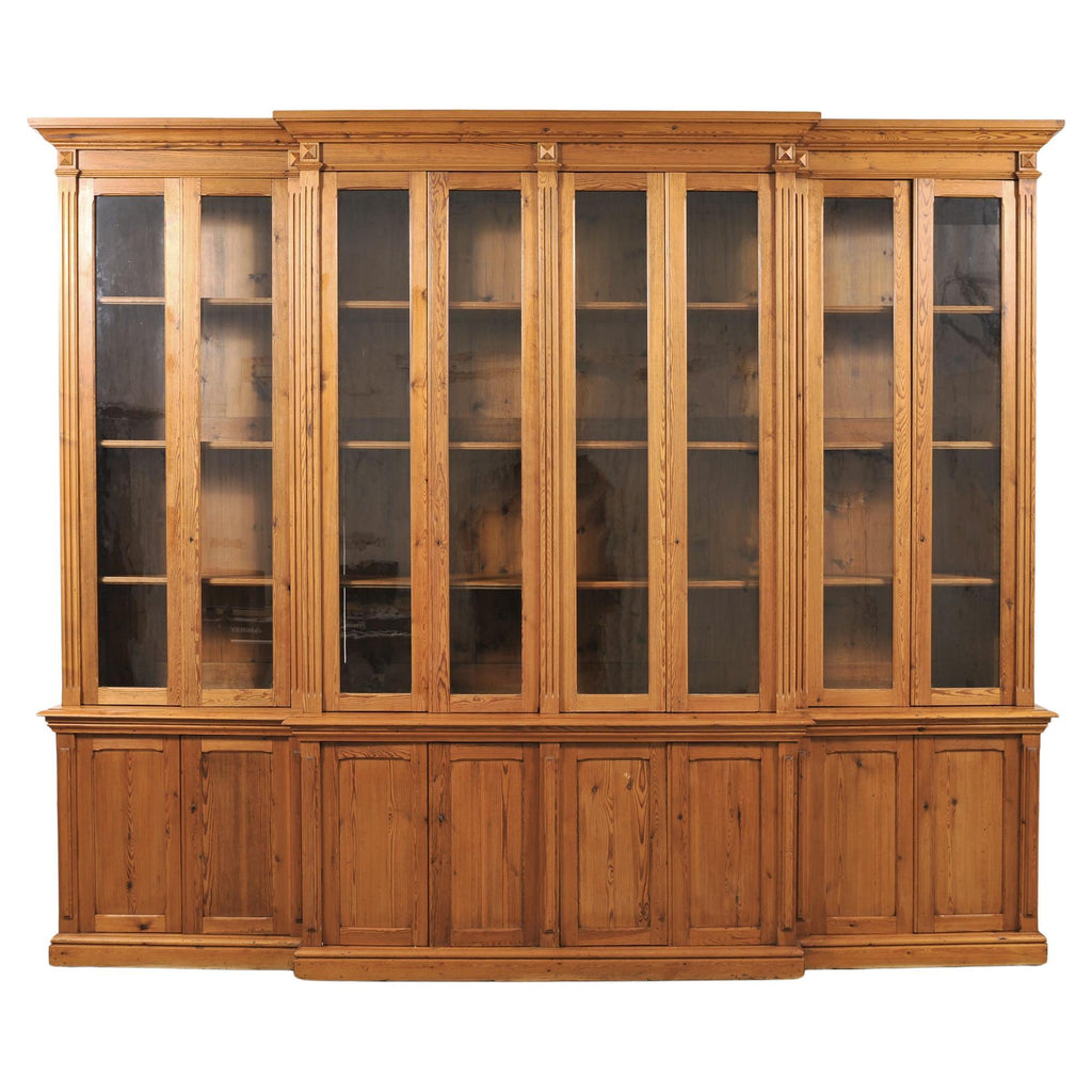French Provincial Pine Library Bibliotheque Bookcase 10 Ft
