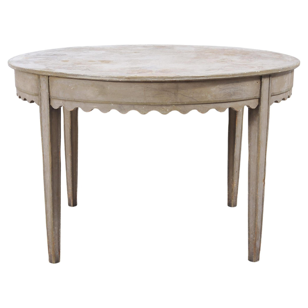 19th Century Venetian Painted Center Table with Scalloped Apron