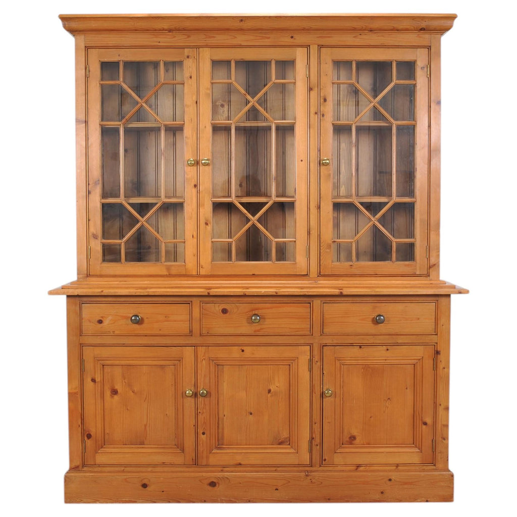 Country English Georgian Pine Bookcase Astragal Glazed Doors