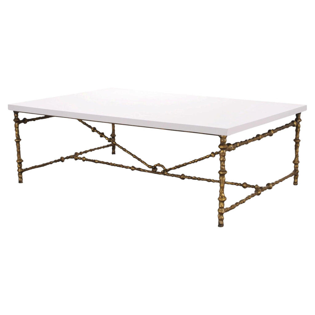 Oly Studio Gilded Iron Faux Bois Branch Diego Cocktail Table