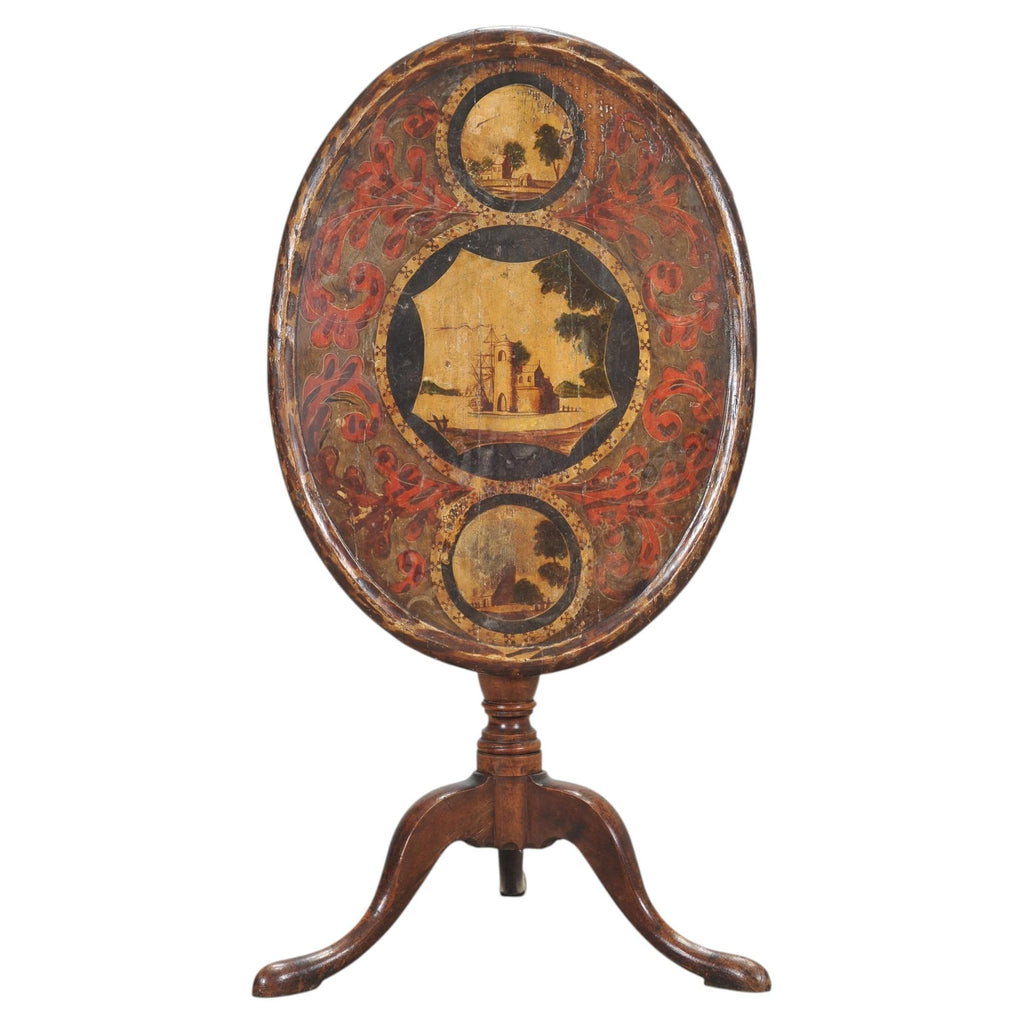 19th Century English Georgian Painted Tilt-Top Tripod Table