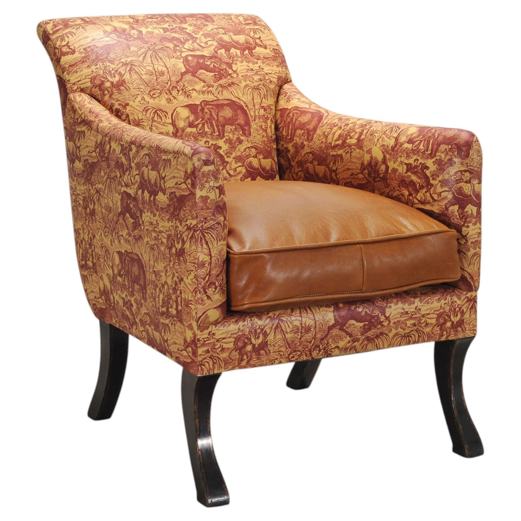 Rose Tarlow Regency Sabreleg Arm Chair with Safari Fabric