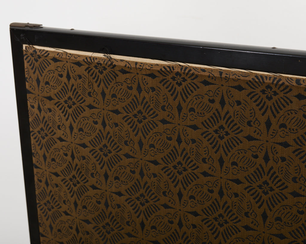 Japanese Showa Four Panel Screen Spring Flowers on Gilt