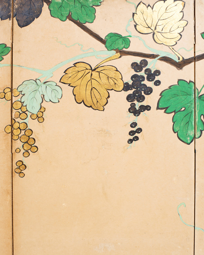 Japanese Harimaze Six Panel Screen Applied Edo Tanzaku Poems
