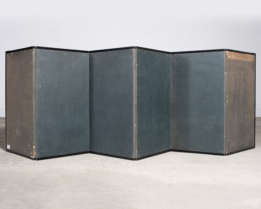 Japanese Harimaze Six Panel Screen Applied Edo Tanzaku Poems