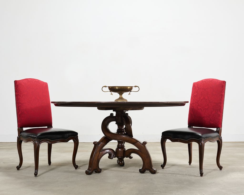 Set of Ten Ralph Lauren Noble Estate Leather Dining Chairs