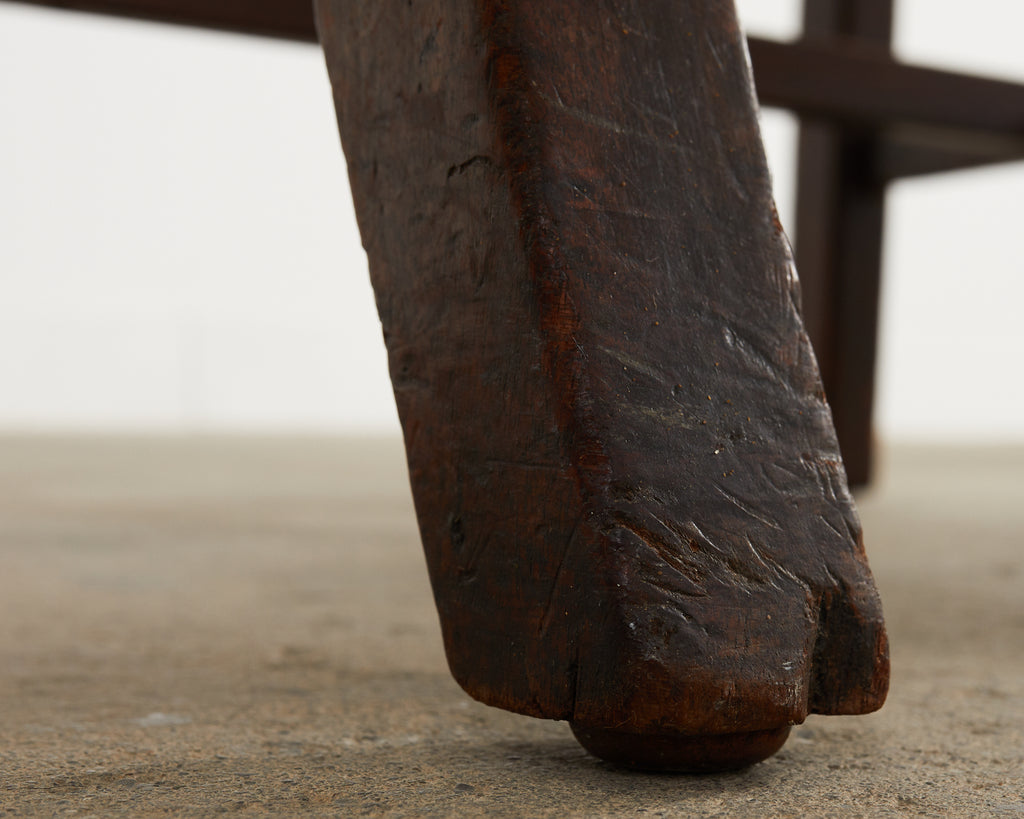 19th Century Georgian Style Mahogany Leather Hall Chair