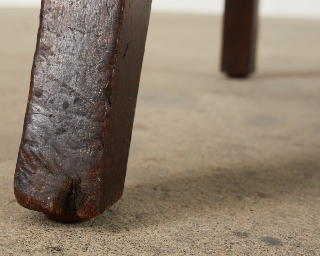 19th Century Georgian Style Mahogany Leather Hall Chair