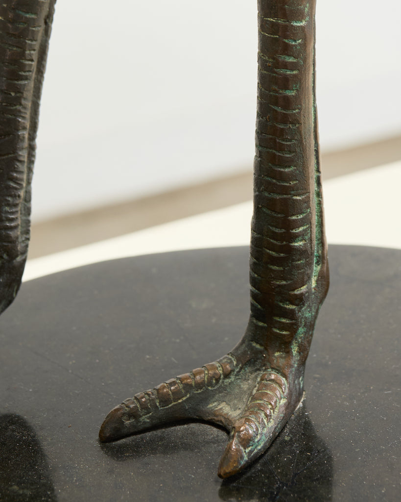 Pair of Maitland-Smith Bronze Monkey Ostrich Table Lamps