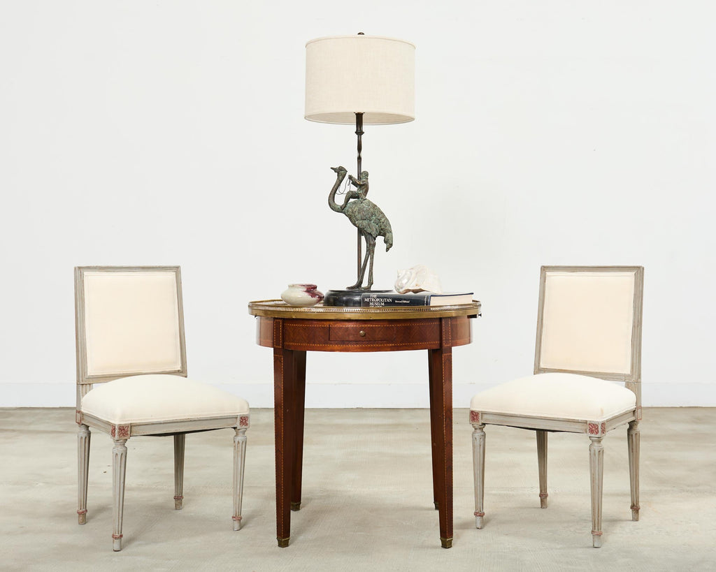 Pair of Maitland-Smith Bronze Monkey Ostrich Table Lamps
