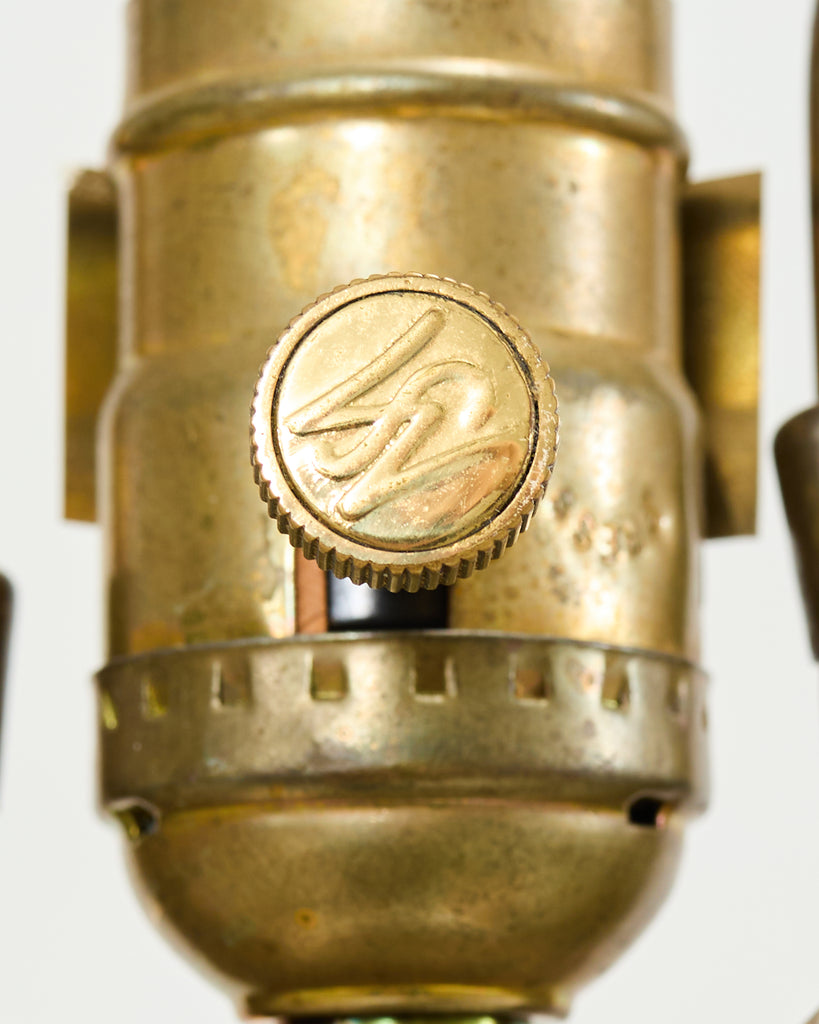 Pair of Maitland-Smith Bronze Monkey Ostrich Table Lamps