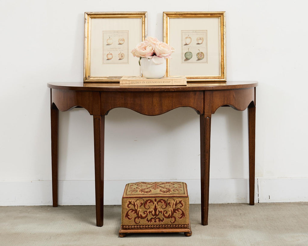Pair of 19th Century Victorian Needlepoint Square Footstools