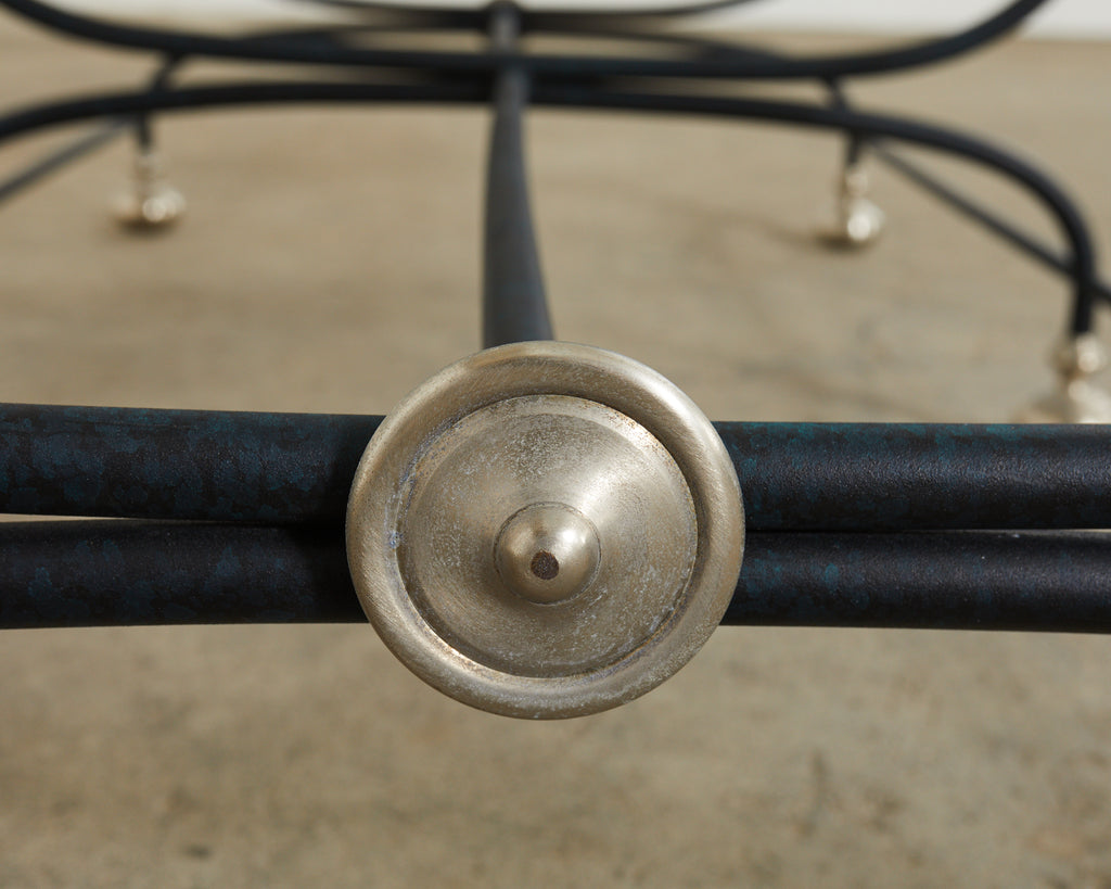 Set of Six Formations Neoclassical Style Iron Estate Chaise Longues