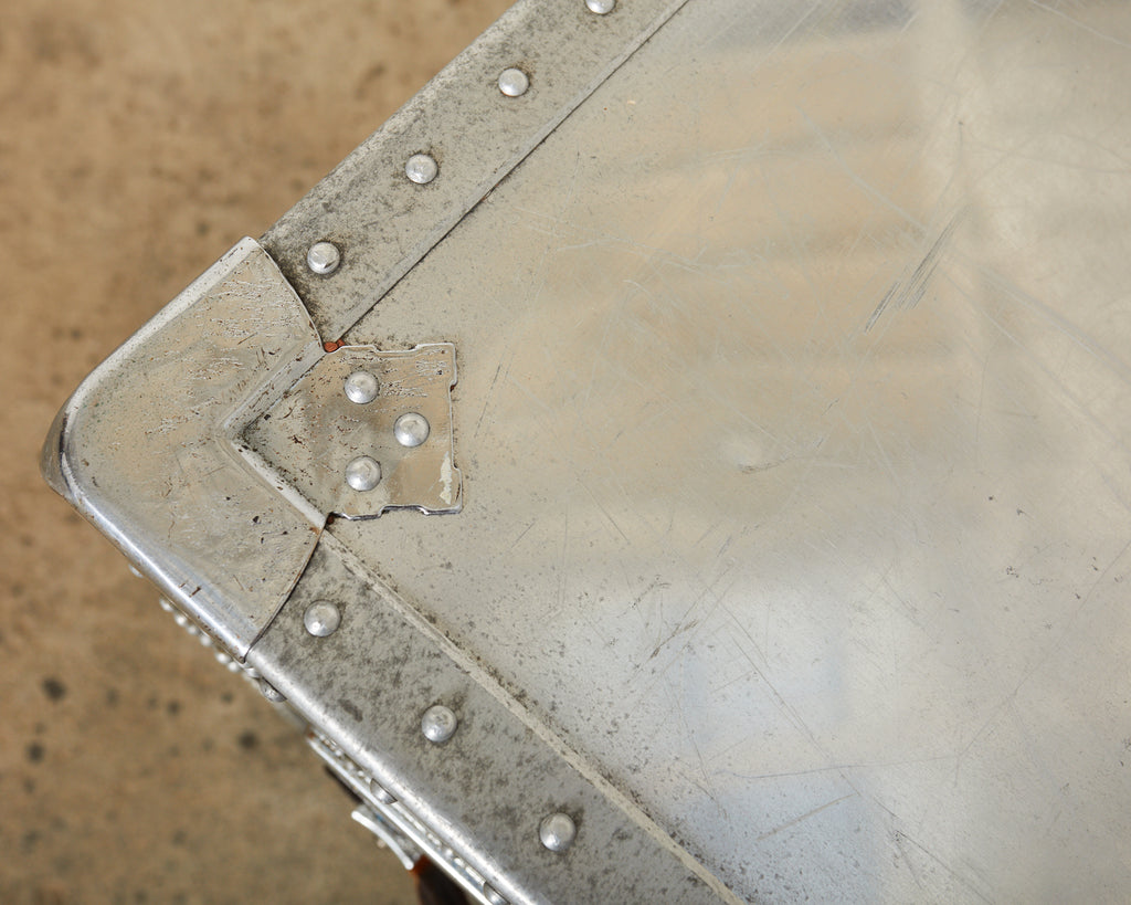 Midcentury Japanese Aluminum Steamer Travel Trunk by Kowa