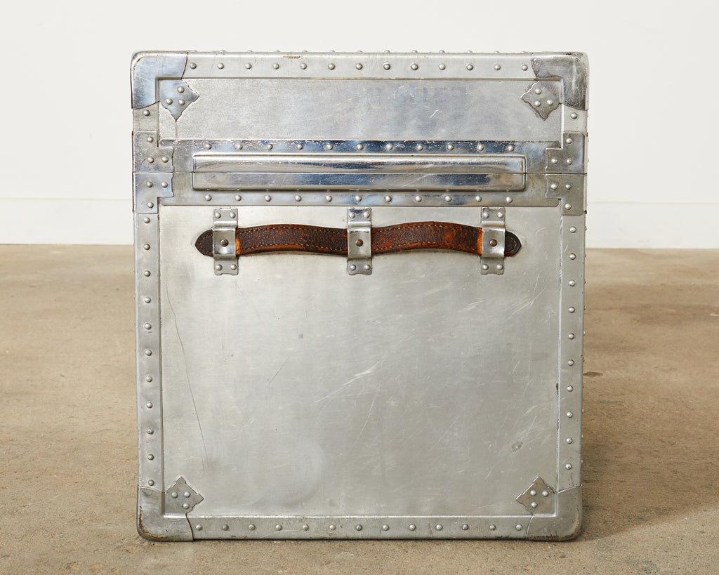 Midcentury Japanese Aluminum Steamer Travel Trunk by Kowa