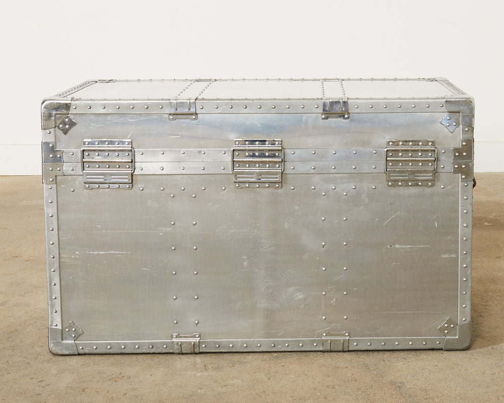 Midcentury Japanese Aluminum Steamer Travel Trunk by Kowa