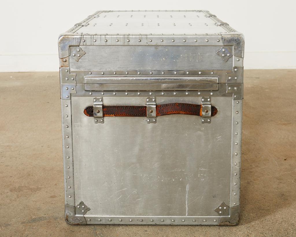 Midcentury Japanese Aluminum Steamer Travel Trunk by Kowa
