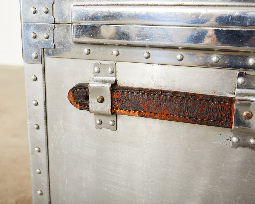 Midcentury Japanese Aluminum Steamer Travel Trunk by Kowa