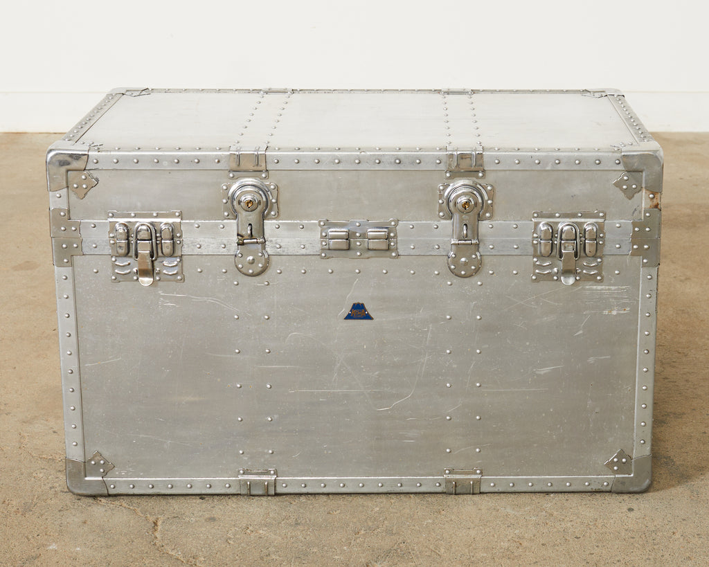 Midcentury Japanese Aluminum Steamer Travel Trunk by Kowa