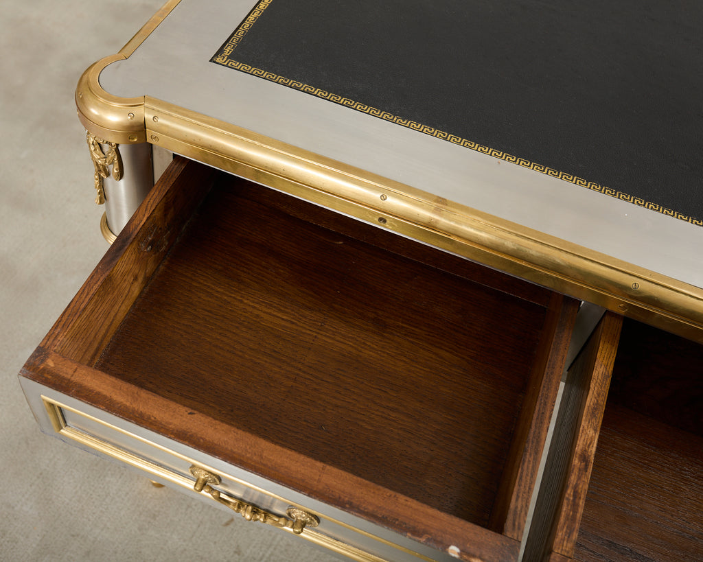 John Vesey Steel Bronze Neoclassical Style Library Table Desk