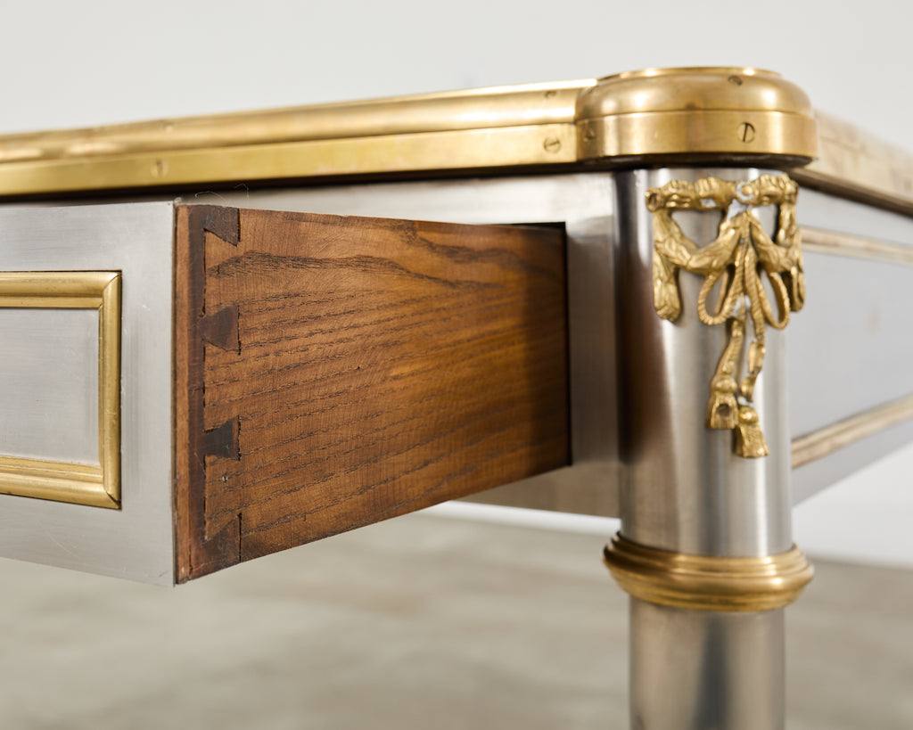 John Vesey Steel Bronze Neoclassical Style Library Table Desk