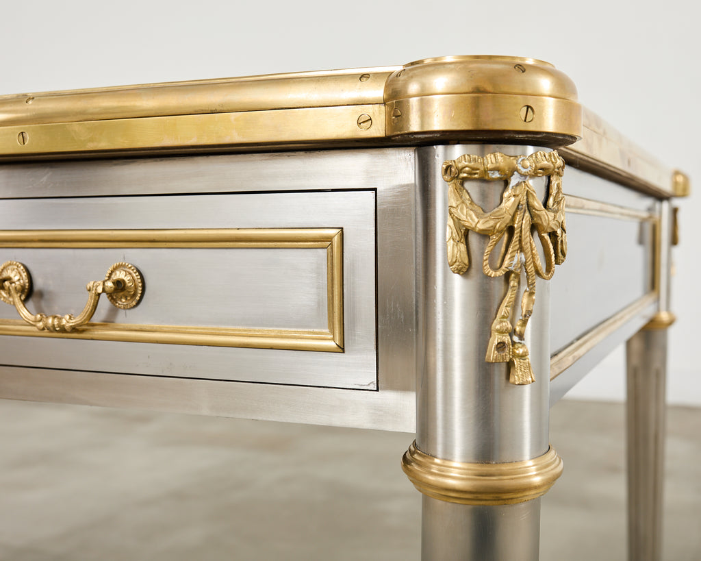 John Vesey Steel Bronze Neoclassical Style Library Table Desk