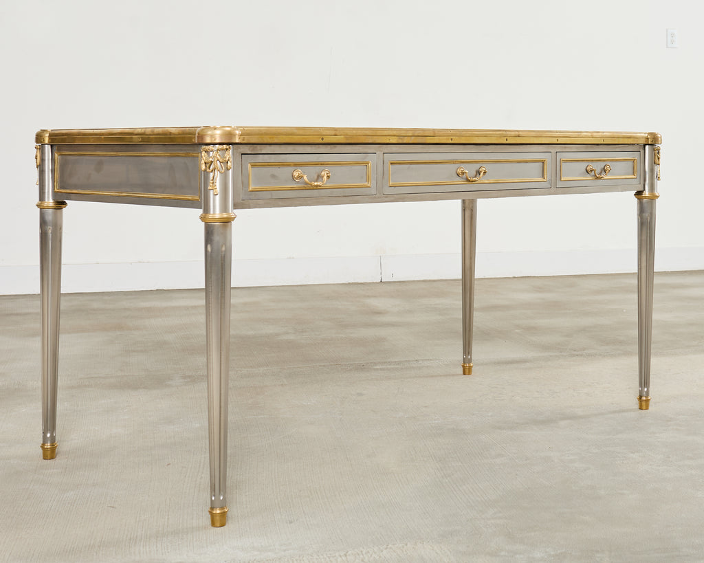 John Vesey Steel Bronze Neoclassical Style Library Table Desk
