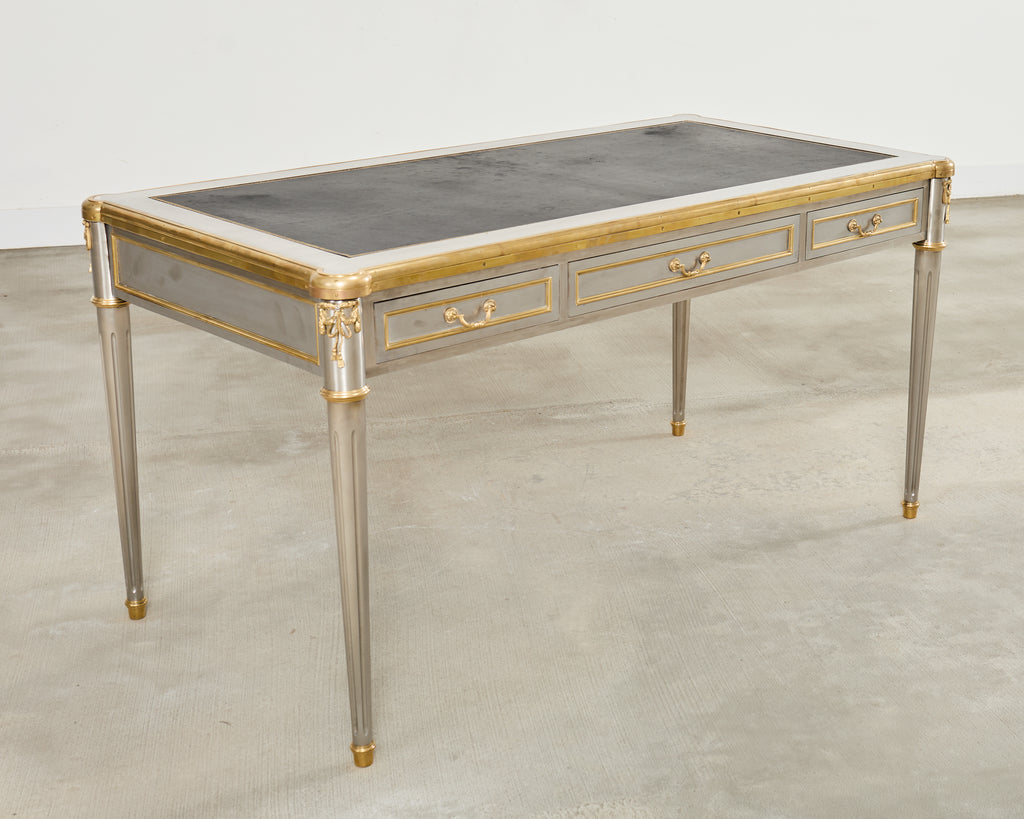 John Vesey Steel Bronze Neoclassical Style Library Table Desk