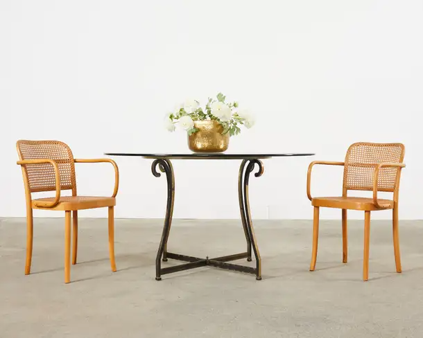 Pair of Josef Hoffman for Thonet Prague Bentwood Dining Chairs