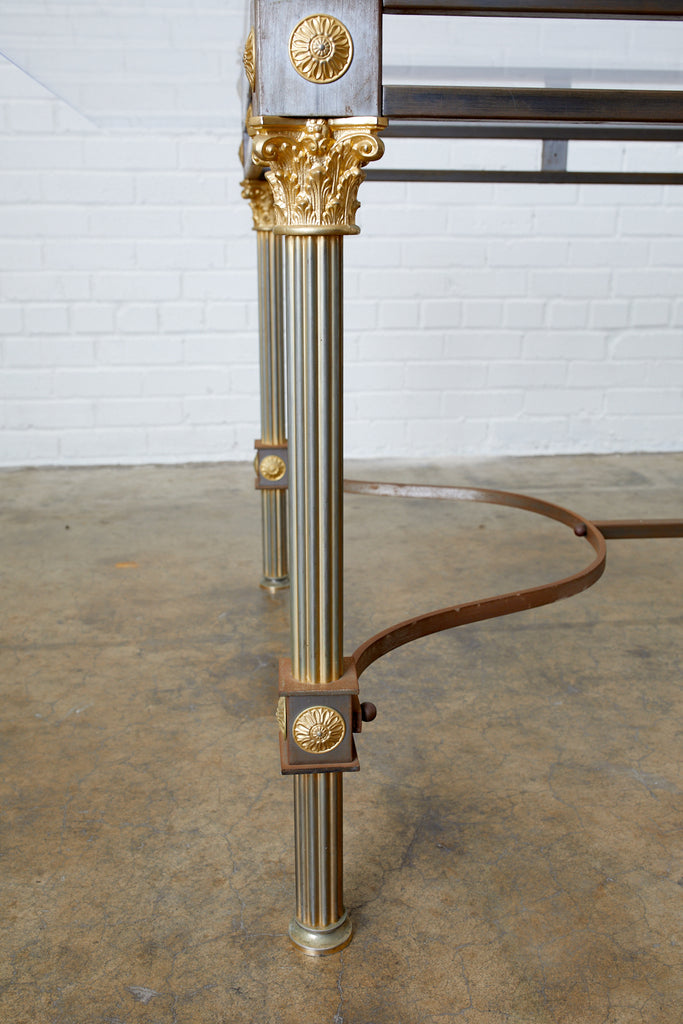 Maison Jansen Steel Brass Neoclassical Style Dining Table
