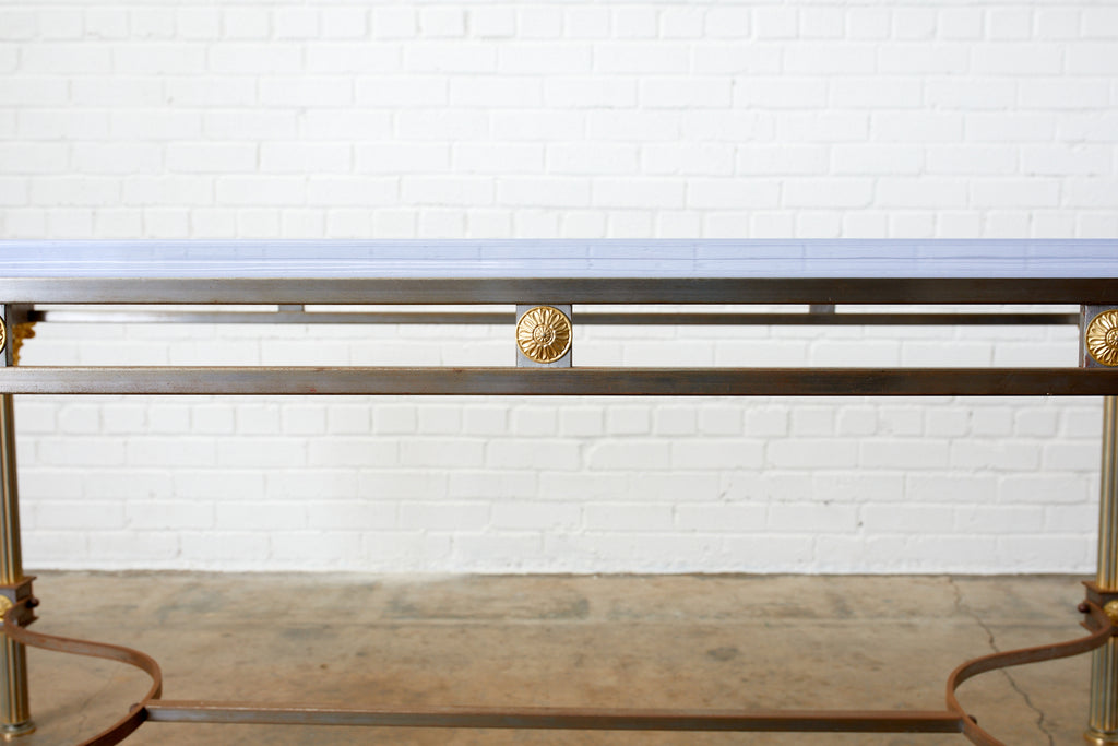 Maison Jansen Steel Brass Neoclassical Style Dining Table