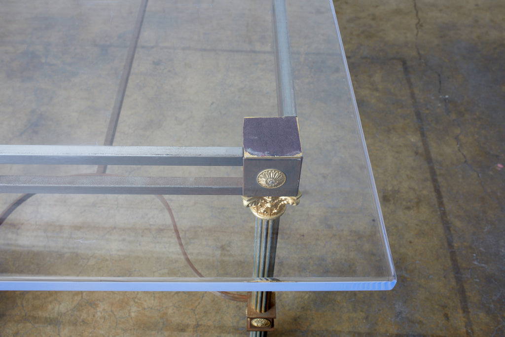 Maison Jansen Steel Brass Neoclassical Style Dining Table