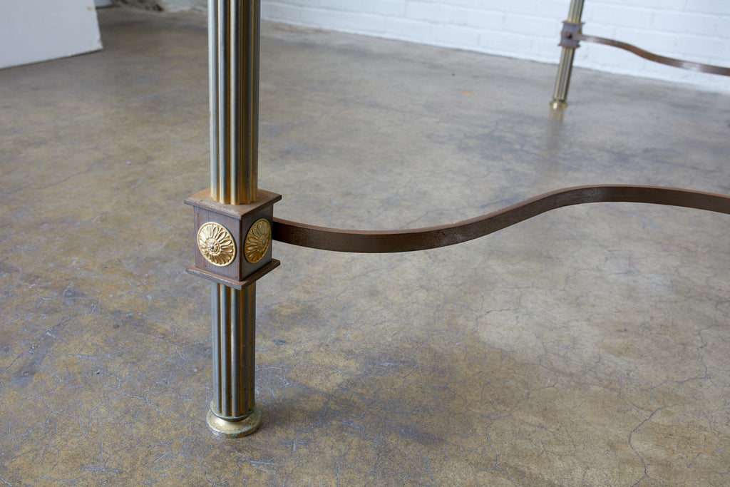 Maison Jansen Steel Brass Neoclassical Style Dining Table