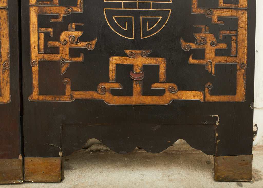 Chinese Qing Twelve Panel Lacquered Coromandel Screen