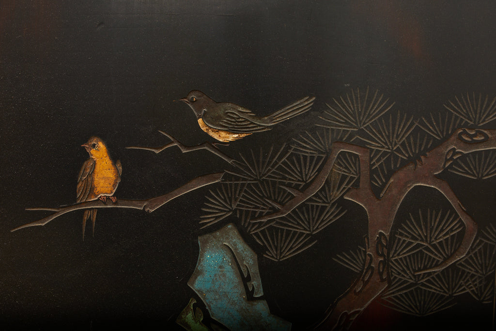 Chinese Qing Twelve Panel Lacquered Coromandel Screen