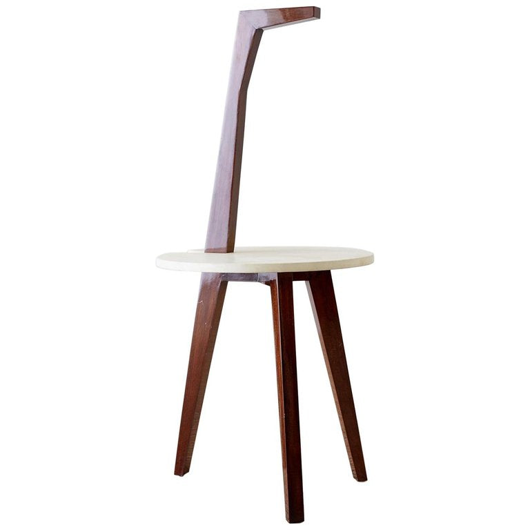 Deco Style Goatskin Vellum Drinks Table with Handle