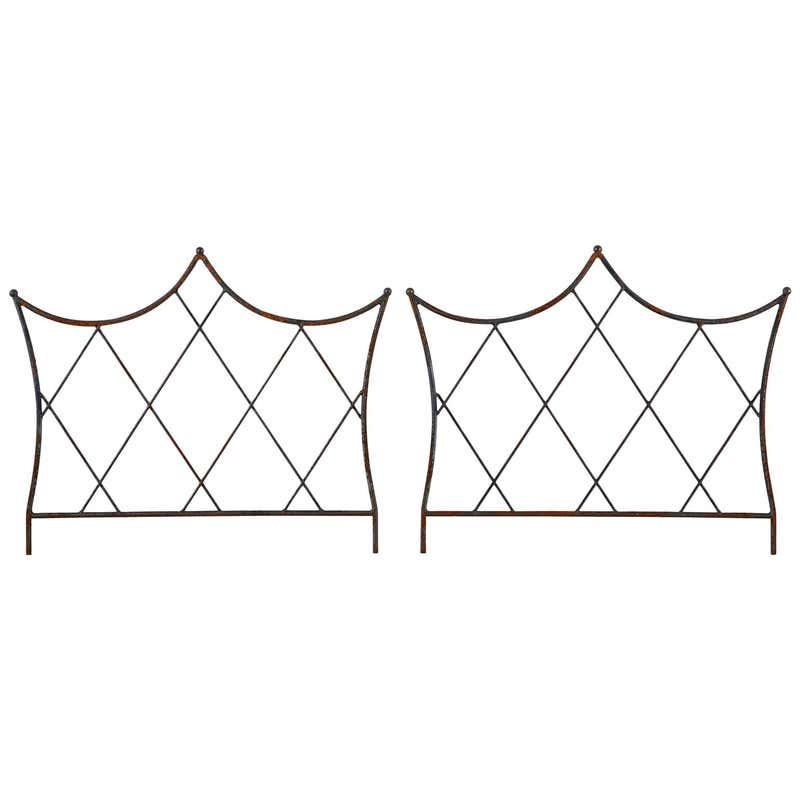 Pair of Regency Style Iron and Bronze Headboards