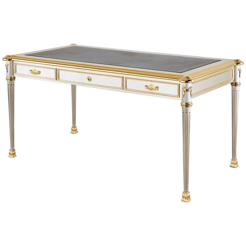 John Vesey Stainless Steel Bronze Neoclassical Desk