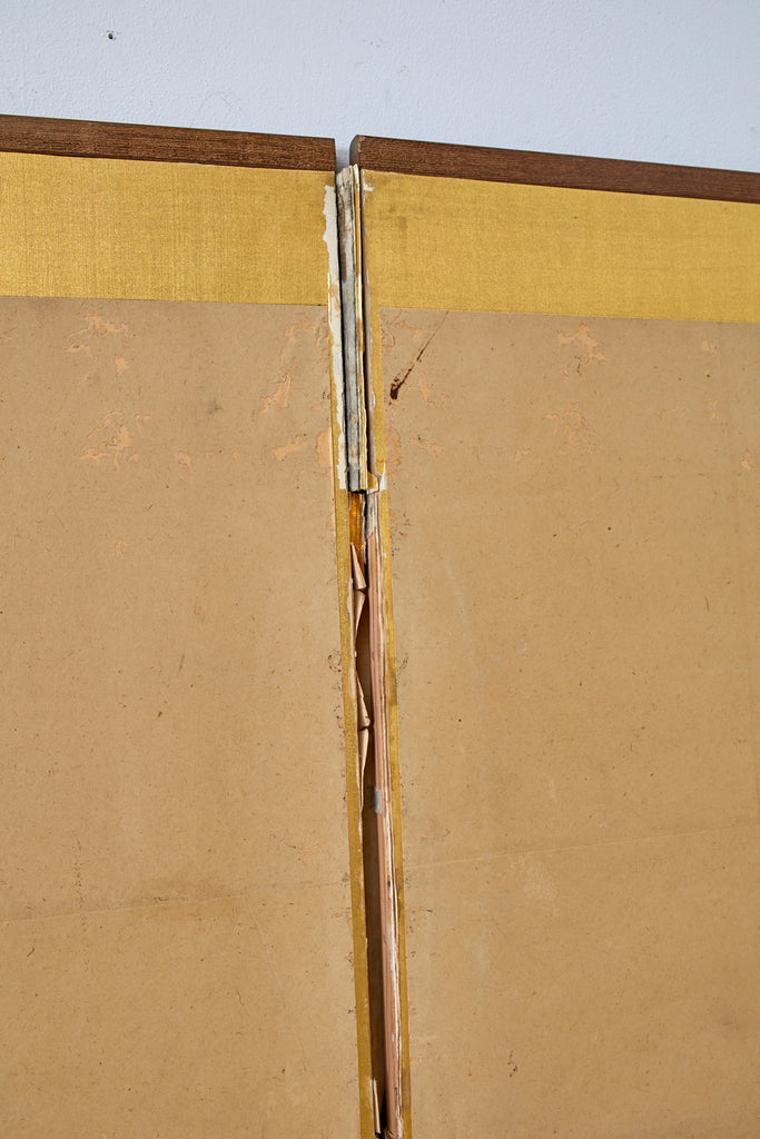 Japanese Six Panel Kano School Winter Landscape Screen