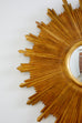 Large Giltwood Carved Convex Sunburst Mirror