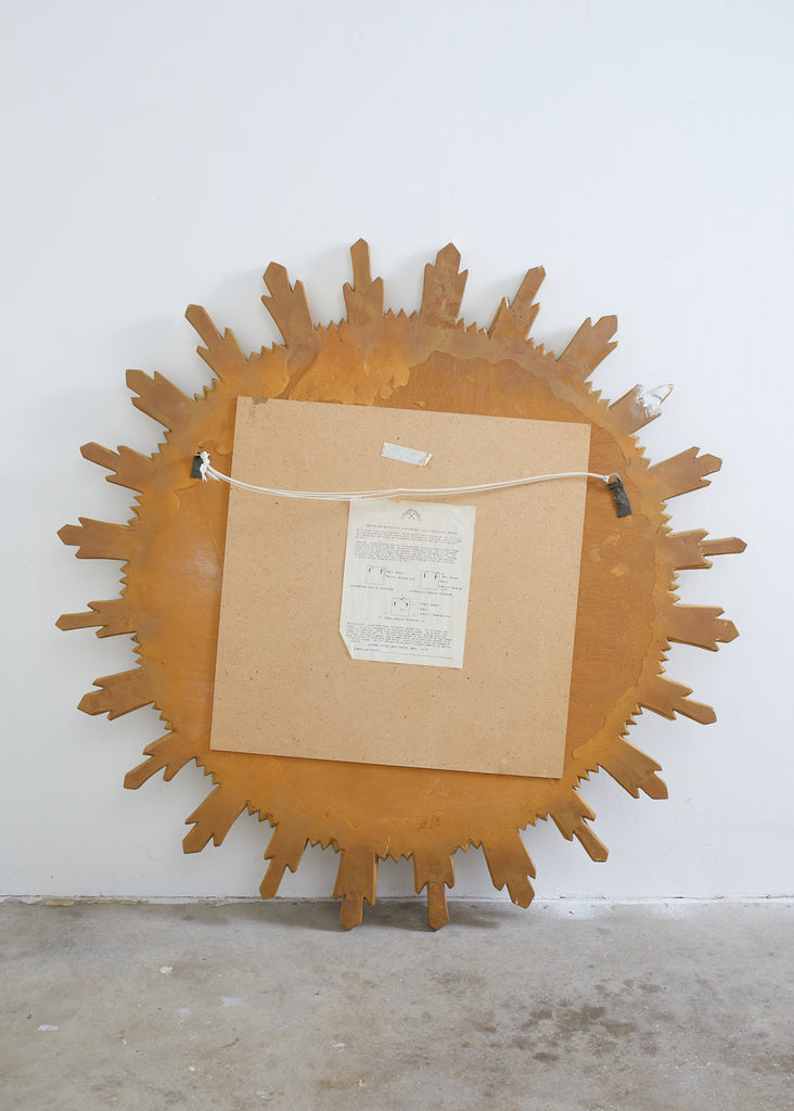 Large Giltwood Carved Convex Sunburst Mirror