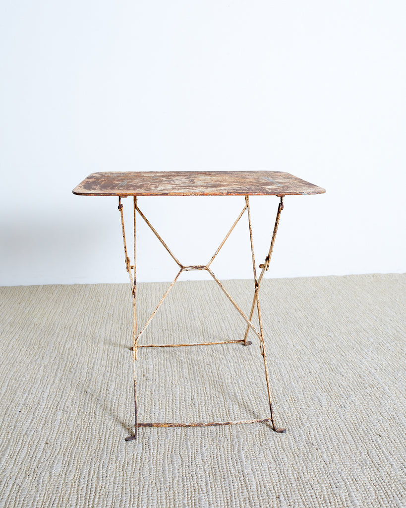 French Industrial Iron Folding Bistro Garden Table
