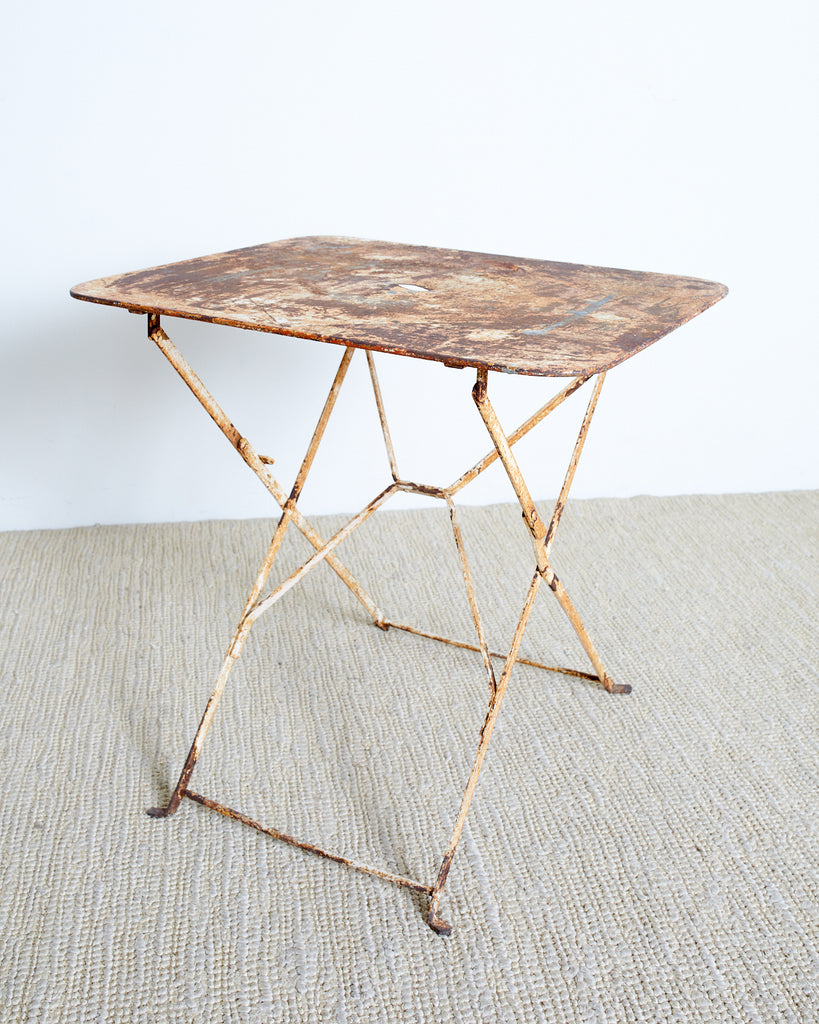 French Industrial Iron Folding Bistro Garden Table
