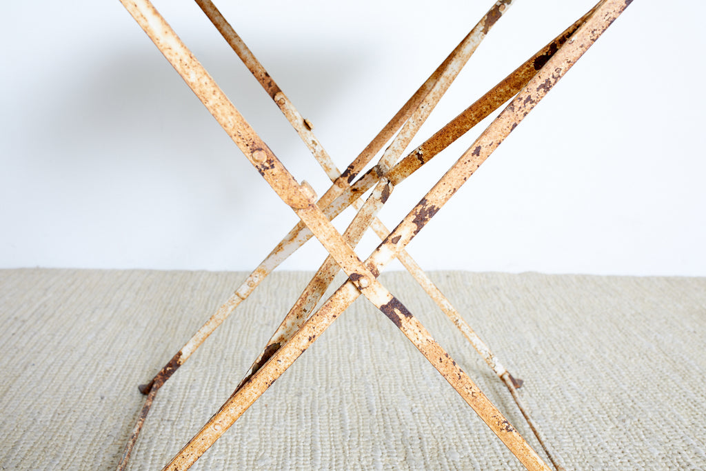 French Industrial Iron Folding Bistro Garden Table