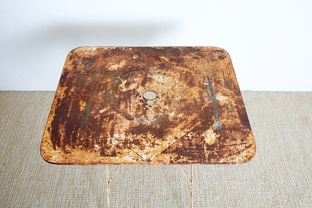 French Industrial Iron Folding Bistro Garden Table