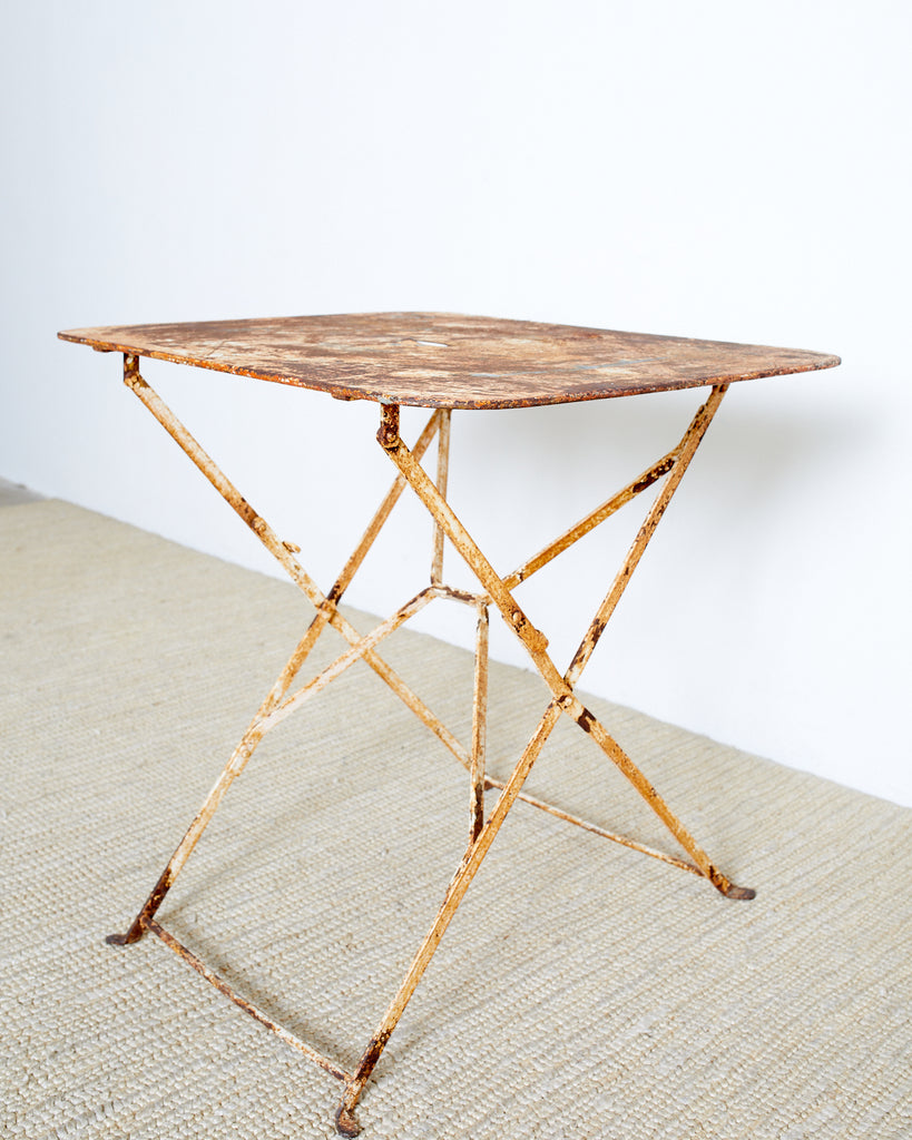 French Industrial Iron Folding Bistro Garden Table